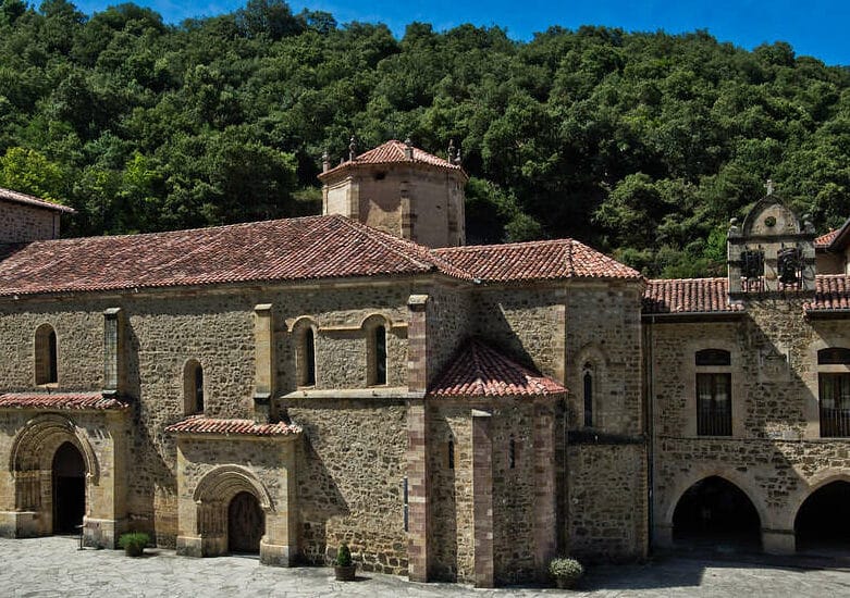 The Monastery of Santo Toribio de Liébana in Cantabria, Spain .