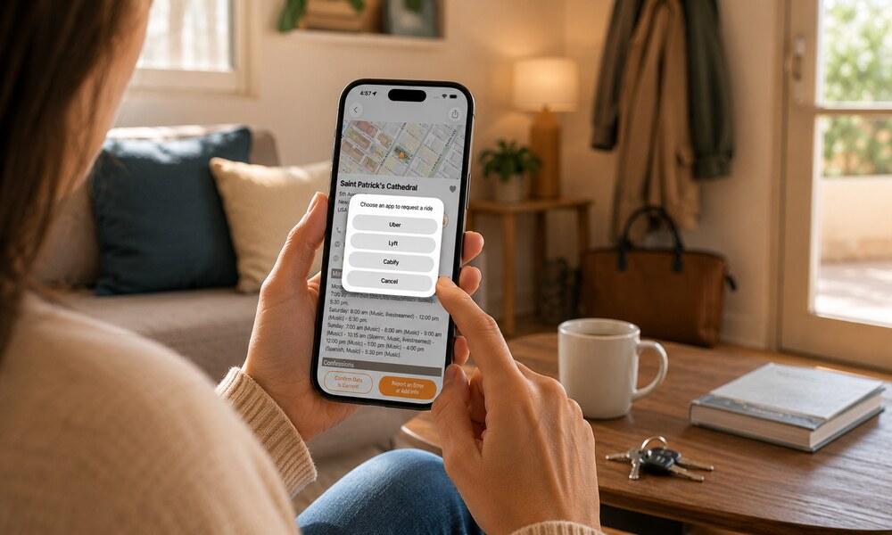 How Do I Request an Uber or Lyft to Get to Mass From the App?