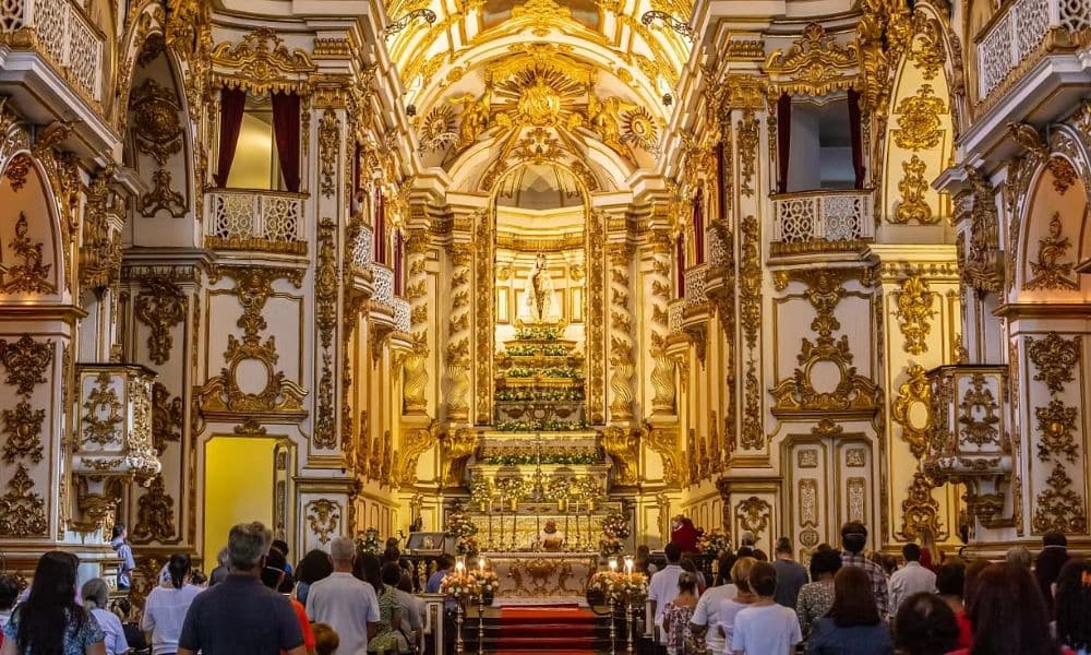 rococo interior of the Old Cathedral of Our Lady of Mount Carmel in Rio de Janeiro